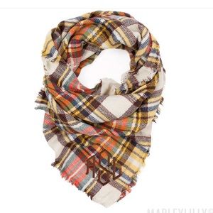Plaid blanket scarf